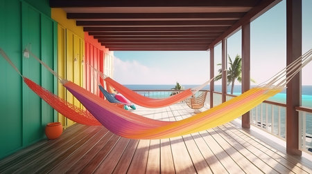 Honeymoon summer island rest beach. Generative Aiの素材