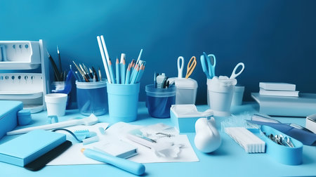 Selective focus,Blue background monochrome. Generative Aiの素材