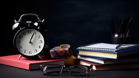 Notepad on office wooden table. Generative Aiの素材