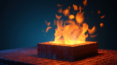 The flame from the barbecue. Get ready for picnic, barbecue, labor day concept. Generative Aiの素材