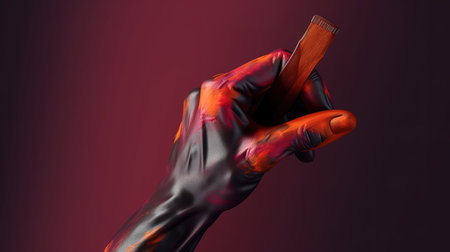 Pen and Frying spatula with Fist hands shadow. Generative Aiの素材