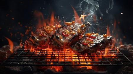 open fire street food festival. Generative Aiの素材