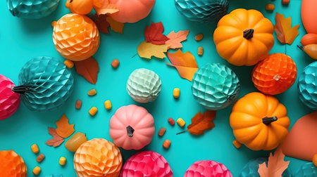 Background for the holiday party or birthday on a colored background. Generative Aiの素材