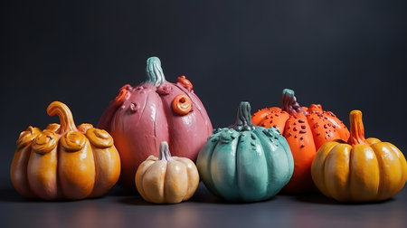 DIY craft pumkins for helloween, thanksgiving, fall decoration. Generative Aiの素材