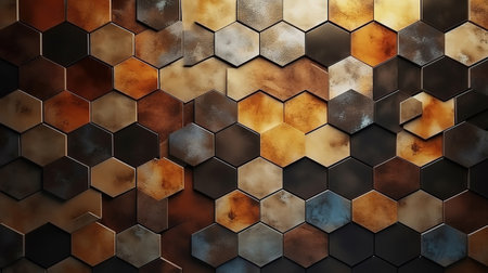 White old background obsolete retro, Hexagon gray marble tiles patterned background. Generative Aiの素材