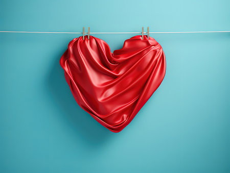 Valentine's day background with hanging heart. Generative Aiの素材