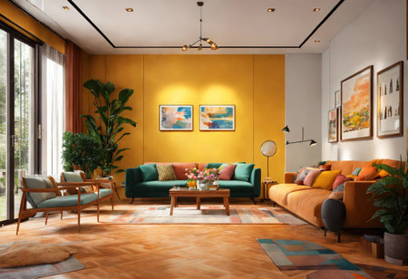 One Floor house Interior with Modern Style. Generative Aiの素材