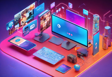 Digital contents concept. Social networking service. Streaming video. communication network. Generative Aiの素材