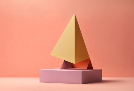 Abstract background of triangular shapes with golden edges. Generative Aiの素材