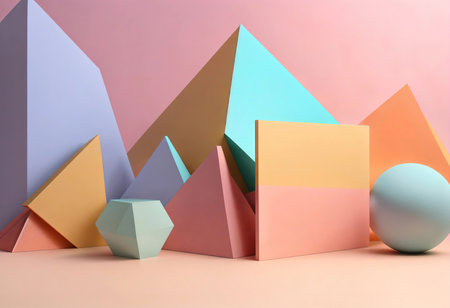 3d render, abstract background, triangle, corner, primitive geometric shapes. Generative Aiの素材