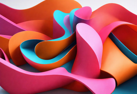 Abstract 3d render of twisted shape. Generative Aiの素材