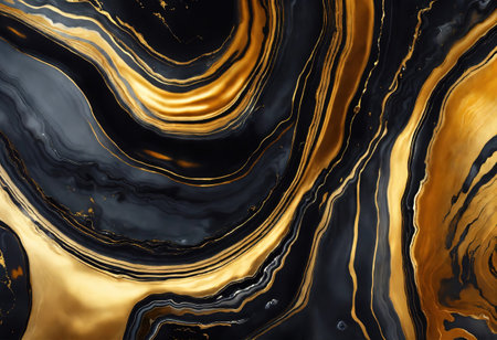 Black and gold marble background invitation card backdrop banner. Generative Aiの素材