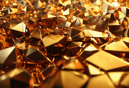 Gold abstract polygonal background. Generative Aiの素材