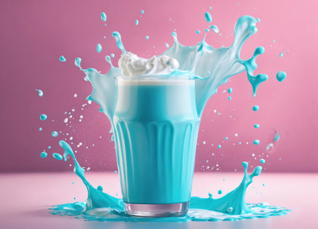 Splash of milk in form of rocket shape. Generative Aiの素材