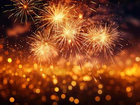 Golden firework backgroundの素材