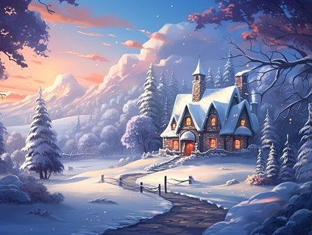 Realistic winter north pole backgroundの素材