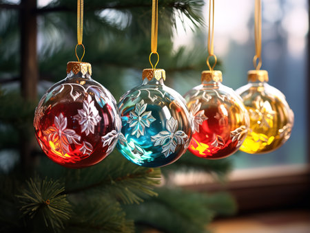 Beautiful decorative christmas elements holiday card backgroundの素材