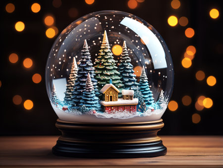 Flat design christmas snowball globeの素材