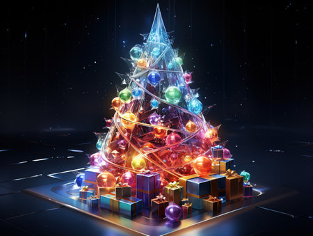 A christmas tree with a star on itの素材