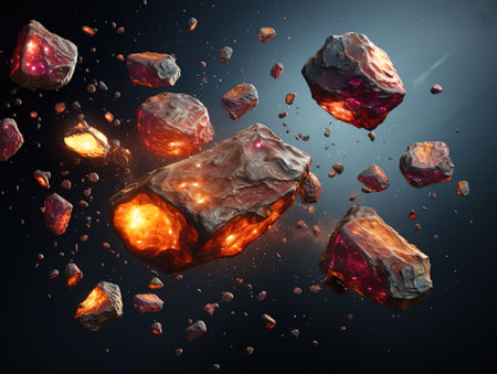 Asteroid in space scene or backgroundの素材