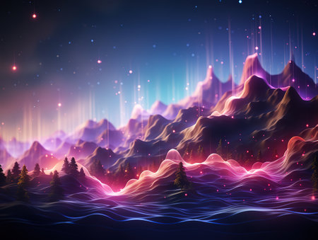 A colorful wave with a blurry backgroundの素材