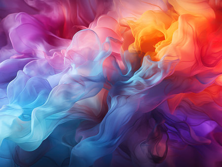 Abstract blue and orange cloudの素材