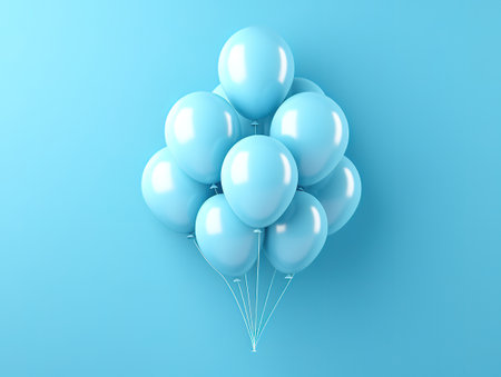 Blue balloons to celebrate birthday partyの素材