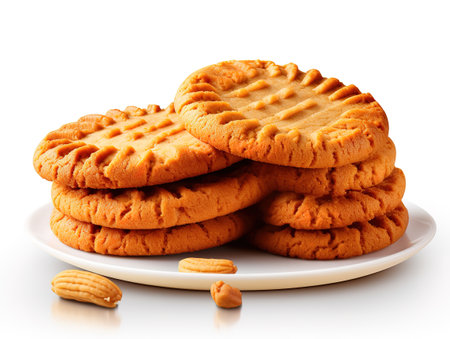 Amaretti biscuits sweet italian almond cookies isolated on white backgroundの素材