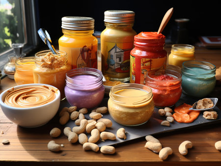 Top view delicious peanuts arrangementの素材