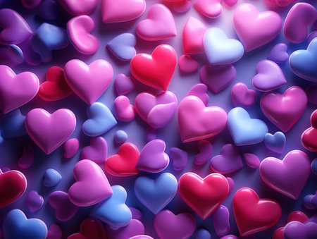 Valentines day background with sparkling love balloonsの素材