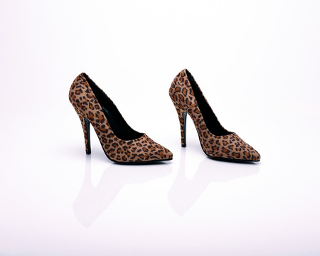 Leopard print high heelsの写真素材