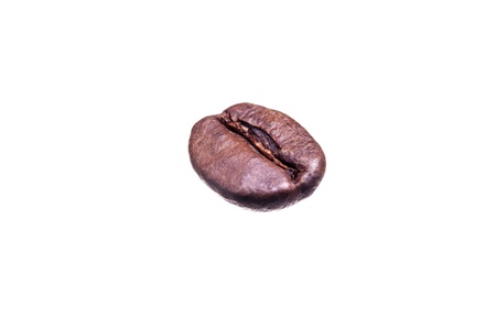 Coffee bean isolated on white background with a shallow DOF