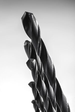 Close up of a set of five drill bitsの写真素材