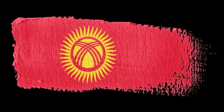 Brushstroke Flag Kyrgyzstanの写真素材
