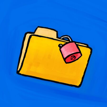 Painting folder lockの写真素材