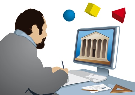 Architect at workのイラスト素材