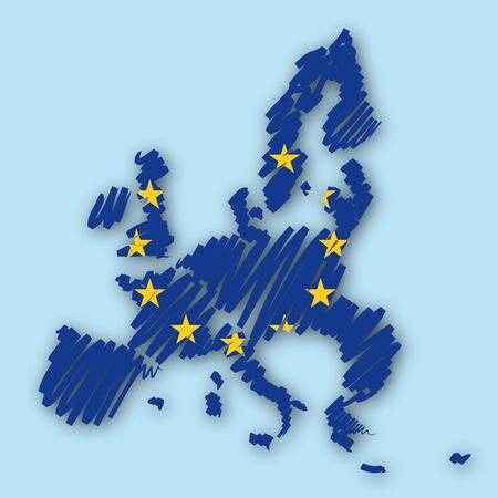 Map sketch Europeの写真素材