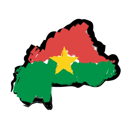 map flag Burkina Fasoのイラスト素材