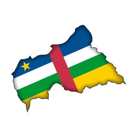 map flag Central African Republicのイラスト素材