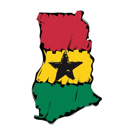 map flag Ghanaのイラスト素材
