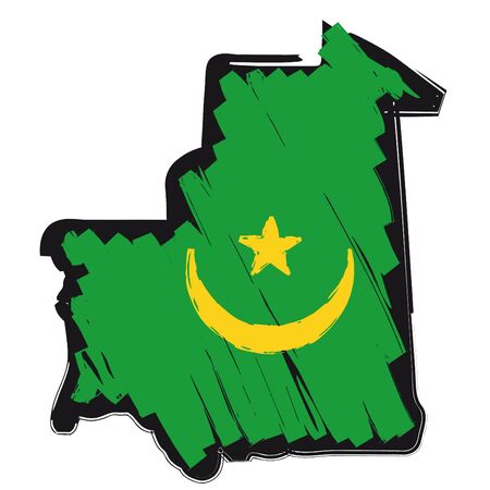 map flag Mauritaniaのイラスト素材