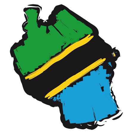 map flag Tanzaniaのイラスト素材