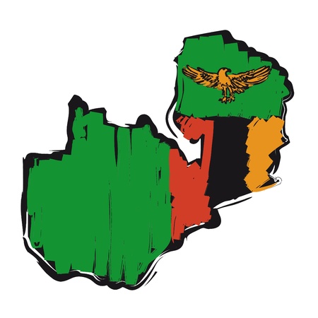 map flag Zambiaのイラスト素材