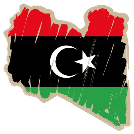 Illustration pour map flag Libya - image libre de droit