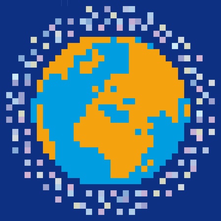 pixelated worldのイラスト素材