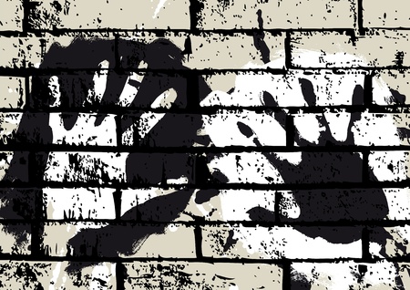 hands on the wallのイラスト素材