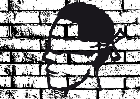 face on the wallのイラスト素材