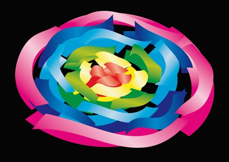 colored ribbonsのイラスト素材