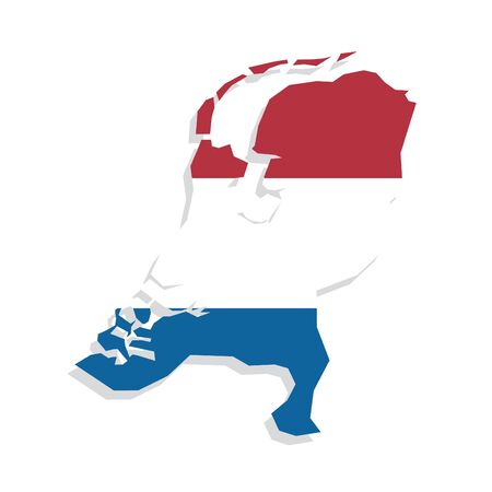 flag map Netherlandsのイラスト素材