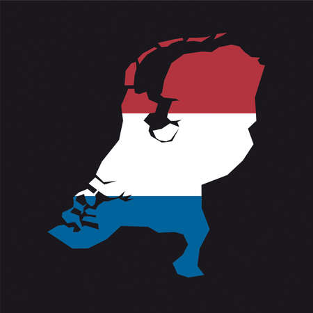 flag map Netherlandsのイラスト素材